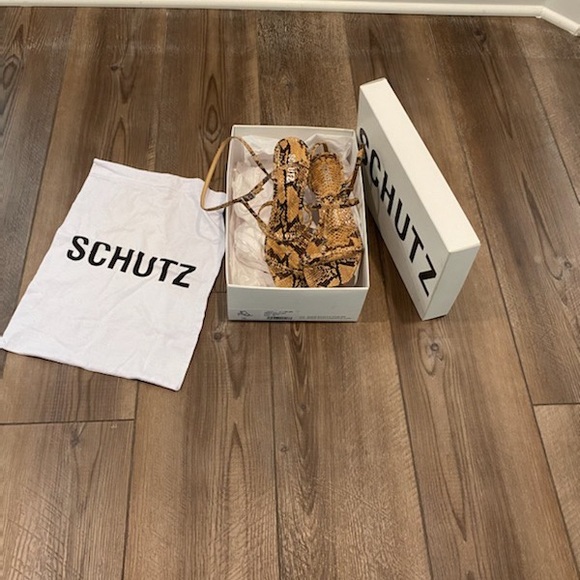 Pre-owned Schulz Snake Print Leather Sandals Size 10 - Picture 8 of 8